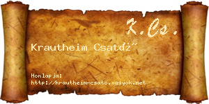 Krautheim Csató névjegykártya